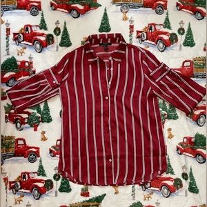 Forever‎ 21 Red&White Striped Flannel {Size Small}